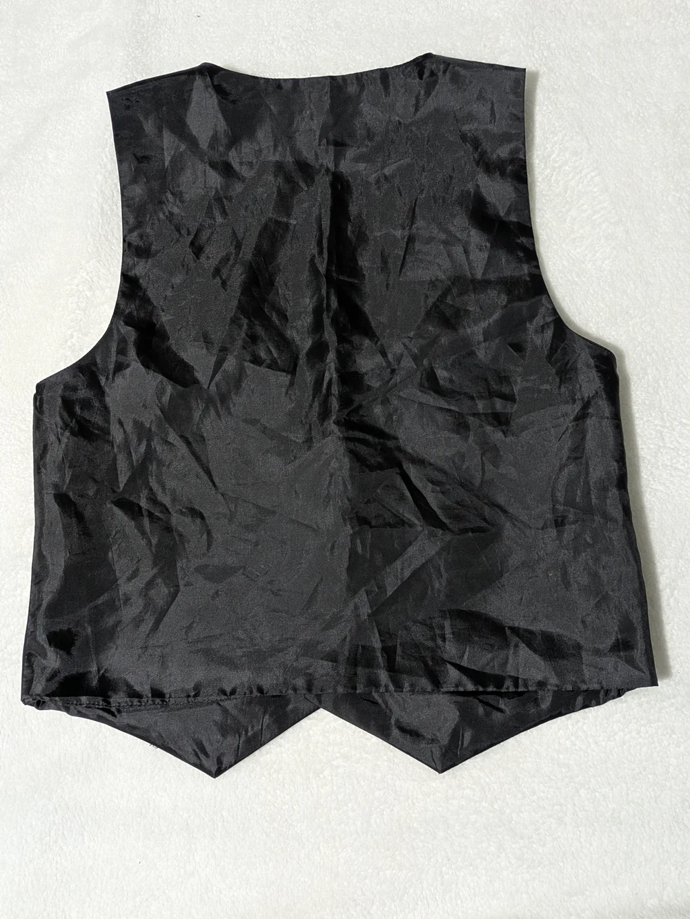 Boy's Youth Formal Satin Tuxedo Vest - Black - Size 12